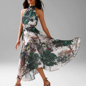 WHBM Pleated Halter Dress Size 8